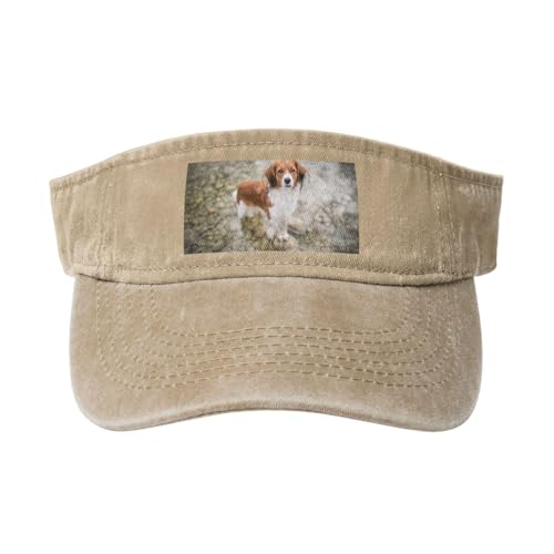 HDTVTV Hunde im Wasser Fluss braun weiße Hunde Paniel, Verstellbare Leere Baseballkappe, Sport-Sonnenblendenhüte, Unisex-Sonnenschutz-Schirmkappe von HDTVTV