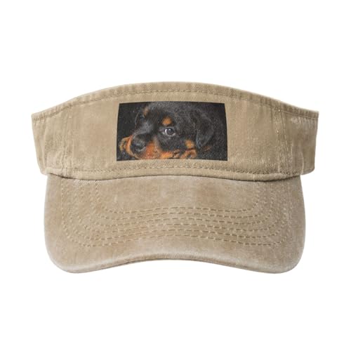 HDTVTV Rottweiler-Welpen, Haustiere, kleine Rottweiler-Hunde, Verstellbare Leere Baseballkappe, Sport-Sonnenblendenhüte, Unisex-Sonnenschutz-Schirmkappe von HDTVTV