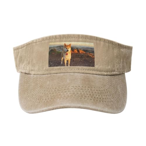 HDTVTV Shiba Inu Haustiere Hunde Sonnenuntergang Bokeh Shiba Inu, Verstellbare Leere Baseballkappe, Sport-Sonnenblendenhüte, Unisex-Sonnenschutz-Schirmkappe von HDTVTV