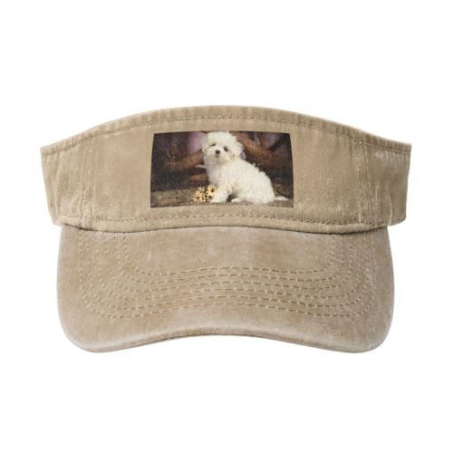 HDTVTV Süßer Hund, Verstellbare Leere Baseballkappe, Sport-Sonnenblendenhüte, Unisex-Sonnenschutz-Schirmkappe von HDTVTV