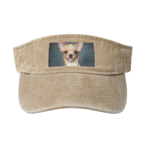 HDTVTV Süßer lustiger Chihuahua-Hund, Verstellbare Leere Baseballkappe, Sport-Sonnenblendenhüte, Unisex-Sonnenschutz-Schirmkappe von HDTVTV