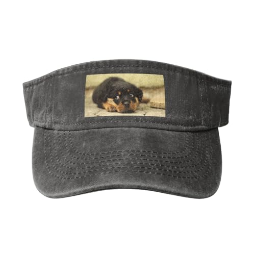 Rottweiler Hunde Süße Hunde Welpen Haustiere Klein, Verstellbare leere Baseballkappe, Sport-Sonnenblendenhüte, Unisex-Sonnenschutz-Schirmkappe von HDTVTV