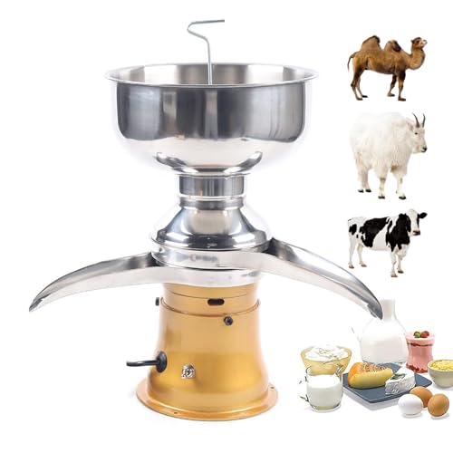 Electric Fresh Milk Cream Separator, 50L/h Electric Milk Cream Centrifugal Separator, Stainless Steel Milk Centrifuge Cream Separator with 5L Bowl Capacity, Turn Raw Whole Milk into Skim Milk,Gold von HDaspijh