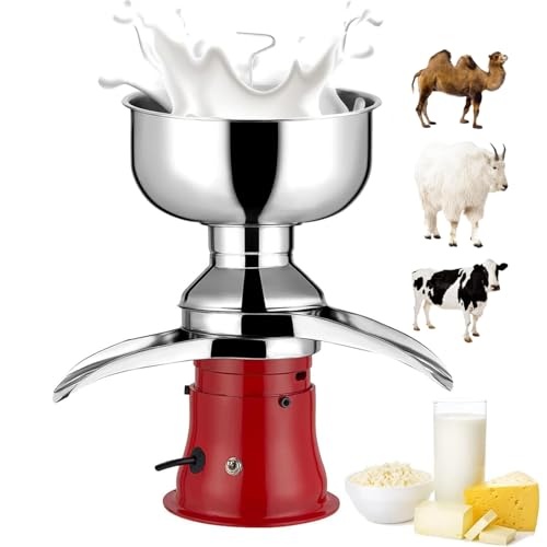 Electric Fresh Milk Cream Separator 50L/H Milk and Cream Butter Separator Machine with 8L Bowl Capacity, Milky Cream Separator Milk Centrifuge for Cow Milk, Goat Milk, Horse Milk von HDaspijh