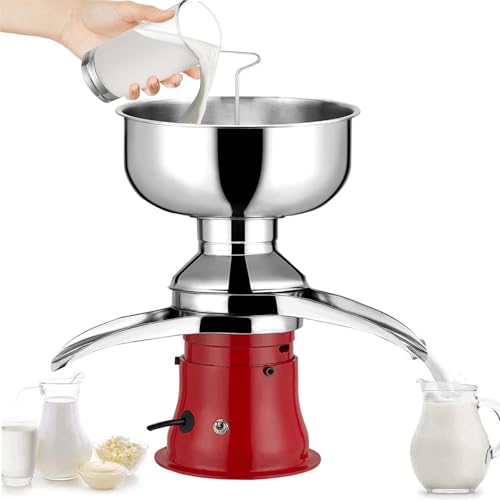 HDaspijh 5L Capacity Electric Fresh Milk Cream Separator, 50 L/H Electric Milk Centrifuge Separator Milk Centrifuge Milk Cream Separator for Cow Milk, Goat Milk, Farmhouse,Red von HDaspijh