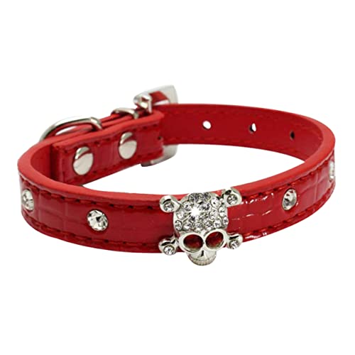 HEALEEP 1 STK Halloween-Schädel-Haustierhalsband Gothic-Kleidung Gothic-Kragen Jungen Lätzchen Halloween-Lätzchen für Haustiere modische Hundehalsbänder Kristall Hundeleine Pu von HEALEEP