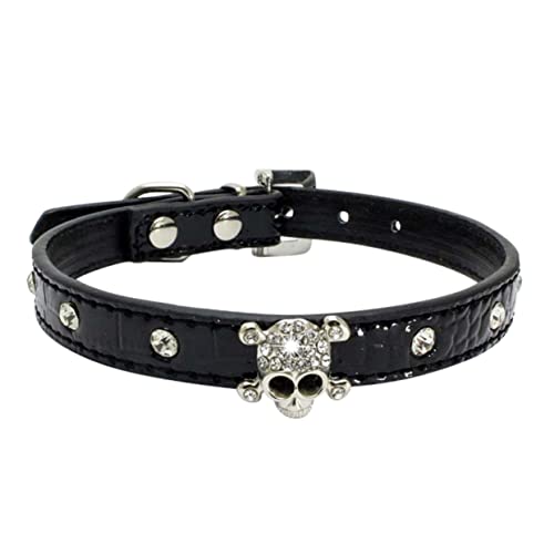 HEALEEP 1 STK Halloween-schädel-haustierhalsband Katzenhalsbänder Für Junge Katzen Geburtstagskostüm Halloween-kätzchen-Kragen Strass- Partykragen Pu Strasssteine Hundeleine von HEALEEP