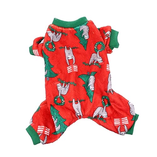 HEALEEP 1stk Weihnachts-Haustier-Kleidung Weihnachtskatzenanzug Haustierkleidung Für Den Urlaub Jacke Zum Kleid Hundeweihnachtskleid Hunde-Pyjamas Haustier Hund Hundekleidung Korallenvlies von HEALEEP