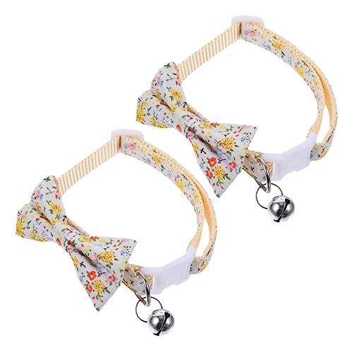 HEALEEP 2St süßes Katzenhalsband Cartoon-Kragen Glockenhalsband für Hunde verstellbares Hundehalsband Katzenhalsband im Freien Hündchen schmücken Haustier Zubehör Krawatte Polyester-Nylon von HEALEEP