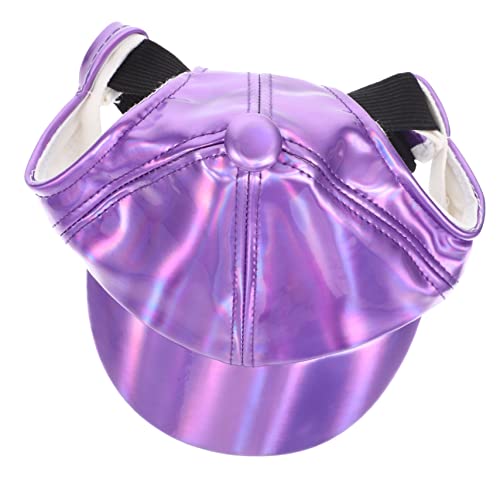 HEALEEP 5St Haustier-Baseballmütze weihnachtsdeko Mode Hündchen Outdoor-Hund der Hund Zubehör Pu Violett von HEALEEP