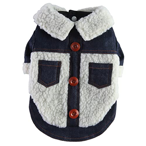 HEALEEP Kleidung für Haustiere Haustierkleidung Reißverschluss-Hoodie -Outfit Haustierzubehör Hundejacken für mittelgroße Hunde Winter Denim-Hunde-Hoodie Bequeme Hundekleidung Weste von HEALEEP