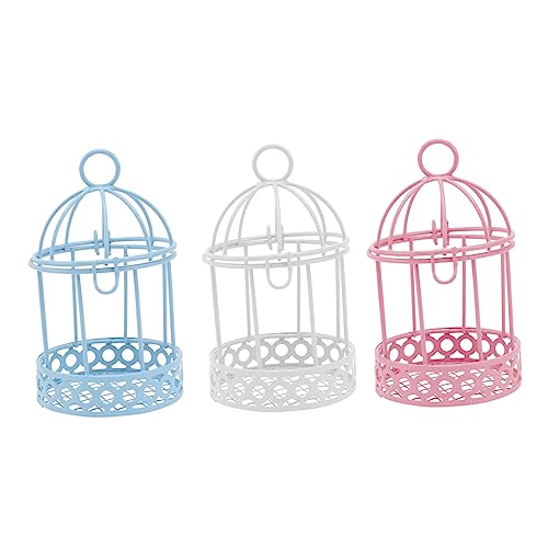 3st Mini-vogelkäfig-Ornament Mini-Organisation Mini-vogelkäfig-Laterne Tafelaufsätze Für Vogelkäfige Hängender Kerzenhalter Teelichthalter Schmiedeeisen Blumenkasten Mädchen Herz von HEALLILY