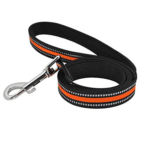 Hundeleine 120 cm Hunde -Leinen Blei Reflektierende Nylon Haustier Walking Running Training Hunde -Leinen Seil for kleine mittelgroße große Hunde Haustier Leinen (Color : Orange, Size : AL) von HEBBES