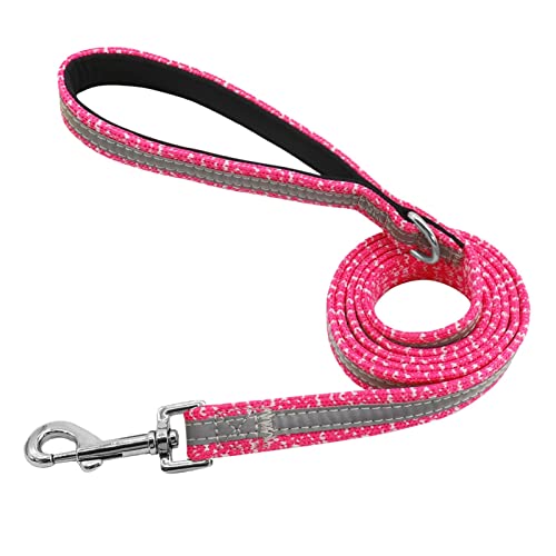 Hundeleine Nylon Hundeleine Blei Reflektierende Haustier Walking Running Training Hunde -Leinen Seil for kleine mittelgroße Hunde Haustier Leinen (Color : Pink, Size : 5ft(150cm)) von HEBBES