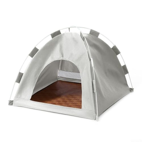 HEBEOT Katzenhöhlenbett Iglu – Oxford-Gewebe, großes Katzenzelt, Bett, Haus, verschleißfest, tragbares Haustierzelt mit coolem Matten-Design, winddicht und staubdicht, 35 x 35 x 30 cm, Grau von HEBEOT