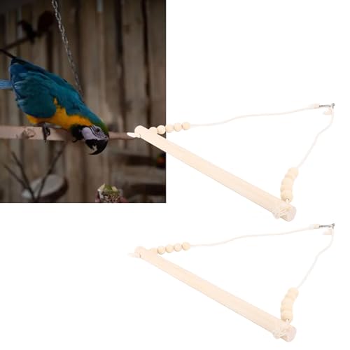 2PCS Holz Papageien Spielzeug Wellensittich Spielzeug Kauen Stehen Hängen Barsch Hängematte Klettern Leiter Vogel Käfig Spielzeug für Wellensittich Sittich Conure Nymphensittich von HEEPDD