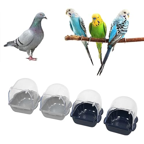4 Stück Große Kapazität Taubenfutterstation Zum Aufhängen für Tauben, Wellensittiche, Kanarienvögel, Papageien von HEEPDD