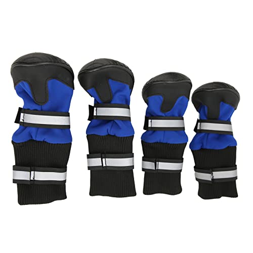 4 Stück Hundestiefel, Wasserdicht, Warm, Wasserdicht, Verschleißfest, rutschfest, Hohe Hundestiefel, Reflektierende Streifen für Welpen für den Außenbereich, Hundepfotenschutz, von HEEPDD