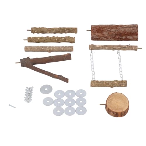 HEEPDD 6 Stücke Holz Vogel Barsch Multifunktions Papagei Stehen Zweige Schleifen Stick Set Käfig Zubehör Für Sittich von HEEPDD