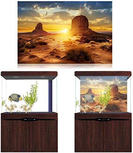 Aquarium Poster, Sonne und Wüste Stil Aquarium Terrarium Hintergrund Poster Verdicken PVC Klebstoff Statisch Haften Tapete Aufkleber (122 * 61 cm) von HEEPDD