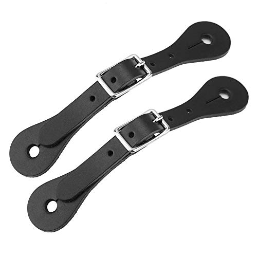 HEEPDD Spur Strap, 1 Paar Robustes, strapazierfähiges Leder Single Spur Straps Reitzubehör(schwarz) von HEEPDD