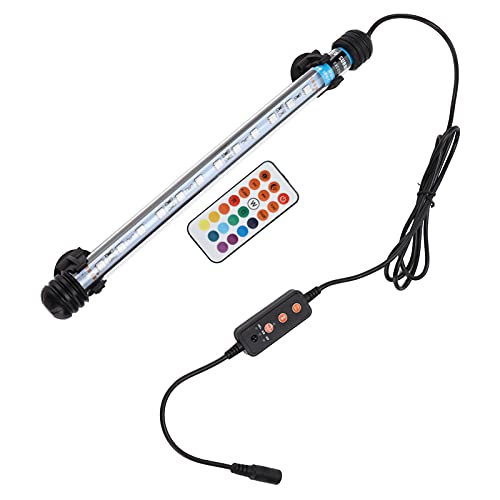 HEEPDD Aquarium-Licht, Tauchfähiges LED-Aquarium-Licht, Einstellbare Fernbedienung für Aquarium (12 Lampenperlen EU-Stecker) von HEEPDD