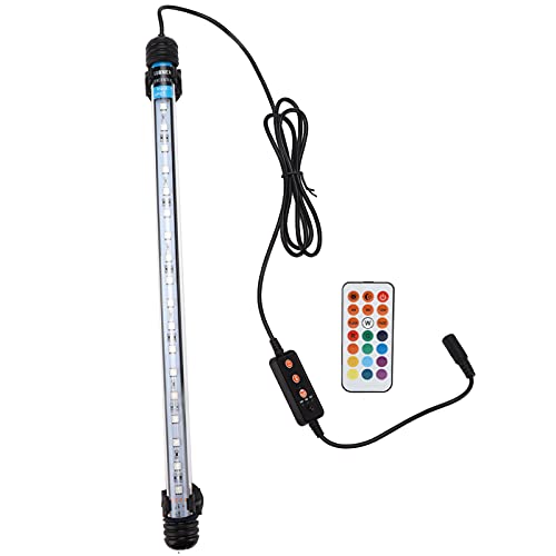 HEEPDD Aquarium-Licht, Tauchfähiges LED-Aquarium-Licht, Einstellbare Fernbedienung für Aquarium (18 Lampenperlen EU-Stecker) von HEEPDD