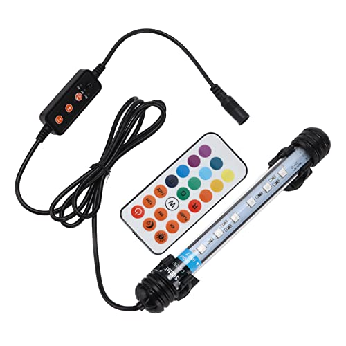 HEEPDD Aquarium-Licht, Tauchfähiges LED-Aquarium-Licht, Einstellbare Fernbedienung für Aquarium (sechs Lampenperlen EU-Stecker) von HEEPDD