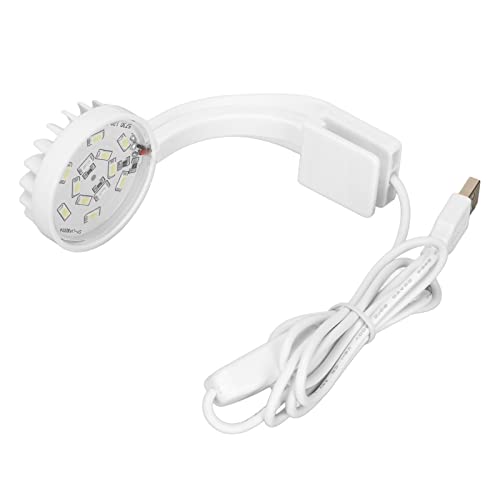 HEEPDD Aquarium-Lichtclip, 12 LED-Blau-Weiß-Licht-Clip-On-Aquarienbeleuchtung, schöner USB-Stecker mit hoher Helligkeit für Aquarien Weiß von HEEPDD