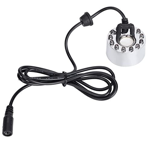 HEEPDD Aquarium Pond Foggers, 12 LED-Licht Silber Ultraschall Nebel Maker Zerstäuber Wasserbrunnen Teich Nebel Zerstäuber für Indoor Outdoor Aquarium Zubehör Zubehör(EU Plug) von HEEPDD