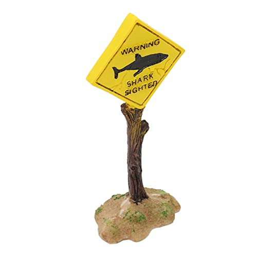 HEEPDD Aquarium Warning Board Decoration Aquarium Decoration Shark Warning Board Aquarium Decoration Funny Resin Fish Tank Ornaments Shark Warning Board Aquarium von HEEPDD