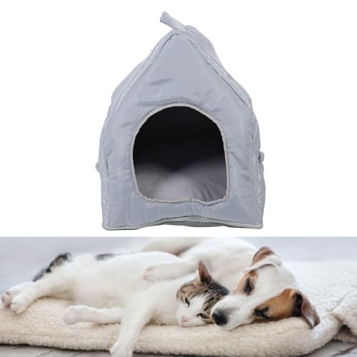 HEEPDD Bett-Katzenbetten für Hauskatzen, Große Katzenhöhle für Haustier-Katzenhaus, Faltbares Katzenversteck, Haustierbedarf, Tragbares Haustierhaus für den Innenbereich, Weiches, (Gray) von HEEPDD