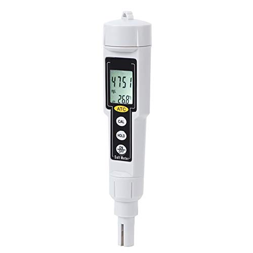 HEEPDD CT3081 Tragbarer digitaler Salinitätsmesser, Salzgehalt, Temperatur, Luftfeuchtigkeitstester, Messgerät für Salzwasserpool, LED-LCD-Dual-Display, klein und leicht, ideal für Brunnenwasser, von HEEPDD