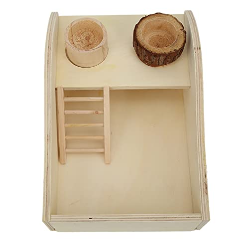 HEEPDD Hamster-Sandbadebox, Hölzerne Kleine Haustierdusche und Sandbadewanne Zum Graben, Abnehmbare DIY-Hamster-Sandbadebox mit Kletterleiter für Hamster, Meerschweinchen, von HEEPDD