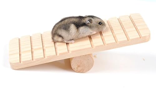 HEEPDD Haustier Holzbrücke, Käfig Verbrauchsteuer Naturholz Wippe Plattform Hamster Wippe für Kleintiere Zwerghamster Maus Ratte Rennmaus Igel von HEEPDD