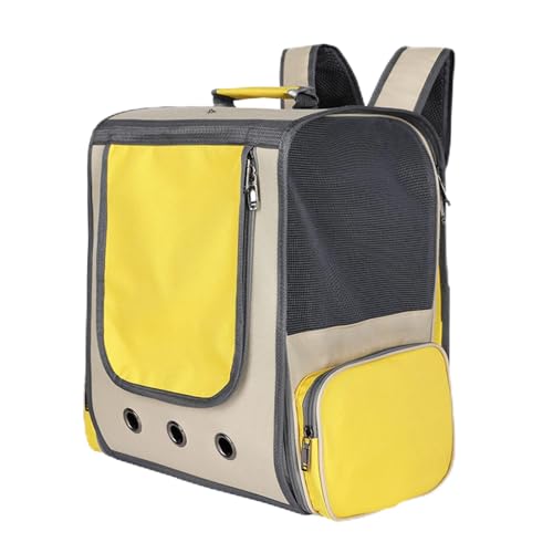 Katzenrucksack, Stilvoller, Süßer, Leichter, Tragbarer Reiseträger mit Atmungsaktivem Mesh-Design, Exquisite Verarbeitung, Katzenrucksack für Katzen, Kätzchen, Welpen (Yellow) von HEEPDD