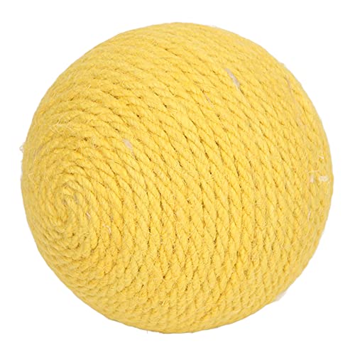 HEEPDD Kitten Sisal Ball, Safe Teeth Claws Grinding Interessantes Cat Sisal Ball Interaktives Spielzeug Zum Spielen (Gelb) von HEEPDD