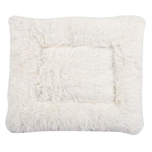 HEEPDD Pet Cat Plüschbett, Multifunktions-Katzenkissen Fluffy Cosy Pad Nest Sofa Runde Korbmatte Schlafbett(Weiß) von HEEPDD