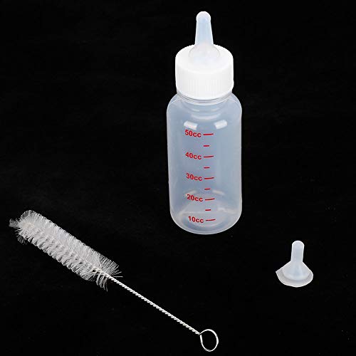 HEEPDD Pet Nursing Bottle Kit, 50 Ml Tragbare Katzen-Futterflasche Langlebige Milchflasche für Neugeborene Kätzchen, Welpen, Kaninchen, Kleintiere von HEEPDD