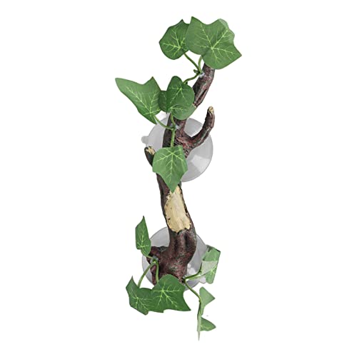 HEEPDD Reptile Corner Branch, Simulation Climbing Terrarium Plant Decoration Jungle Vines Plastic Terrarium Plant Leaves for Aquarium Fish Tank von HEEPDD