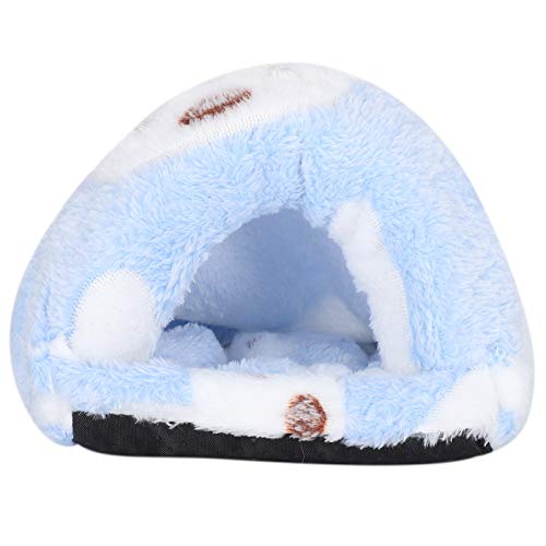 Hamster Cotton House, Haushütte mit warmem Bett Mini Hamster Cave Hideout Nest House für kleine Tiermäuse Ratte(S-Blau) von HEEPDD