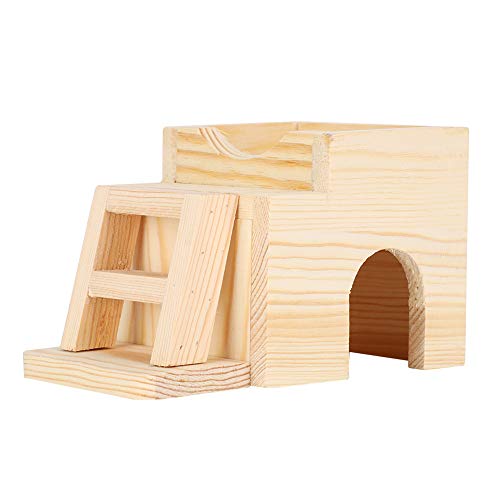 Hamster Sleeping House, Holzbissbeständiges Hamster House Hideout Hut Rat Hideaway Übungsspielzeug für Hamster und Maus von HEEPDD