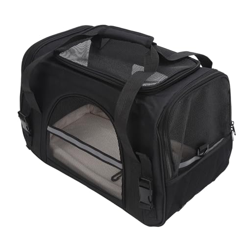 Heimtierbedarf, Weiche Transportboxen für Katzen, Faltbare Transportbox für Kleine Tiere, Atmungsaktive Mesh-Design-Transportboxen, Reiseprodukte (Black) von HEEPDD