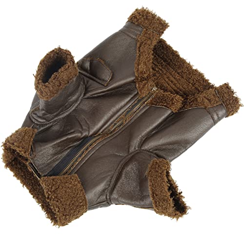 Hunde-Winter-Ledermantel, Hunde-Lederjacke, Warm für den Winter, für Draußen, für Kleine, Mittelgroße Hunde, für Katzen (S) von HEEPDD