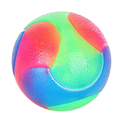 Hundeball-Spielzeug, Pet Shining Dog Bouncy Chew Ball Interaktives Trainingsspielzeug aus Gummi, Bunt, Bissfest, Schleifzahn, Pädagogisches Spielzeug für Mittelgroße und Kleine Hunde von HEEPDD