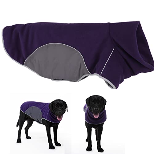 Hundemantel für Kaltes Wetter, Winddichte Winterhundejacke Reflektierende Plüschtierweste Kleidung für Kleine Mittelgroße Hunde von HEEPDD