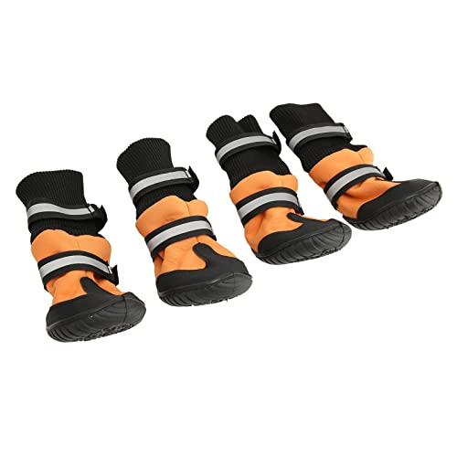 Hundestiefel Soft Prevent, Hundestiefel wasserdichte Hundeschuhe Soft Prevent Slip Reflektierende wasserdichte Haustier-Welpenschuhe Zum Wandern Spazierengehen Laufen Orange, von HEEPDD