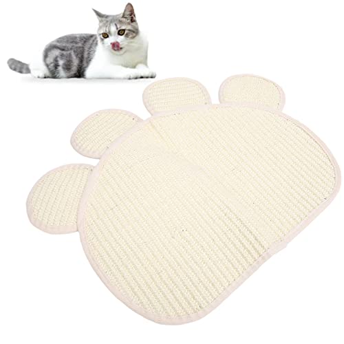 Katzenkratzmatte Sisal-Katzenkratzunterlage, Niedliche Katzenpfoten-Formmatte, Schleifkralle, Möbelschutz, Katzenbodenkratzen für Katzen und Haustiere Im Innenbereich von HEEPDD