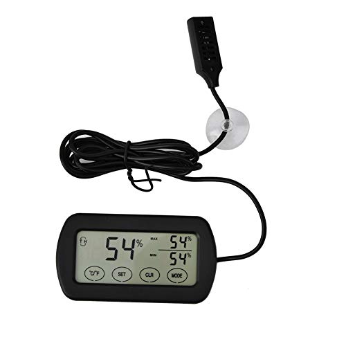 Thermometer Hygrometer Monitor Messgerät, automatischer Warnungs Ei Inkubator Max. Min. Temperatur Feuchtigkeit LCD Anzeige Digital Reptil Amphibien behälter Thermometer Hygrometer mit Fernsonden von HEEPDD