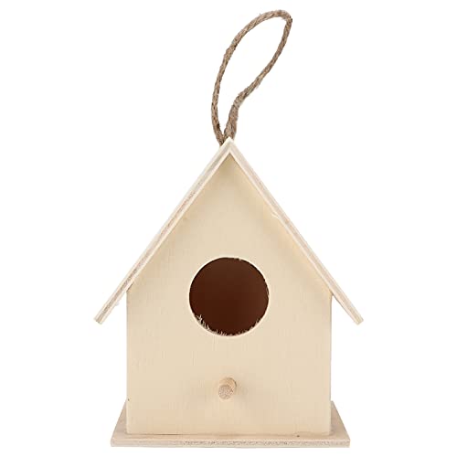 Vogelhaus, Innovatives Holz-Vogelhaus mit Hängendem Seil, Natürliches, Sicheres, Langlebiges, Kleines DIY-Holz-Vogelhaus für Kreative Aktivitäten für Kinder(Groß mit Hanfseil Nr. 6) von HEEPDD